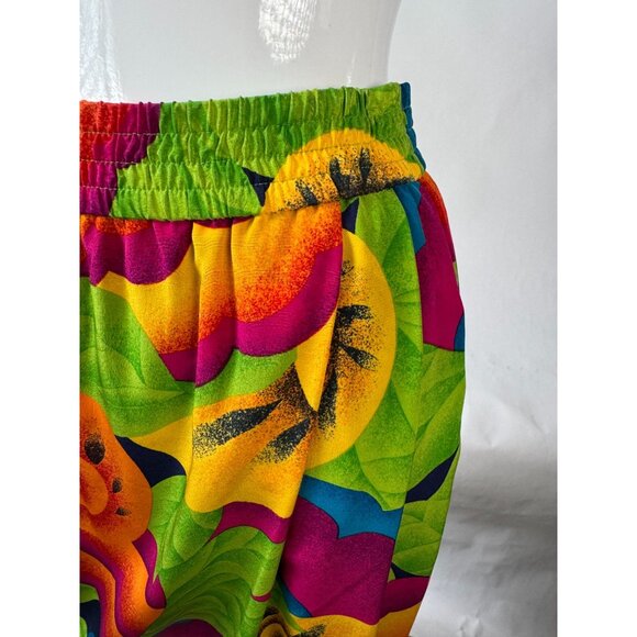 Evan-Picone Petites Size 2 & 4 Vintage 90s Acid Green Silk Floral Two-Piece Skir - Picture 8 of 16